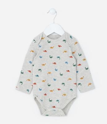 Body Infantil com Estampa de Dinos - Tam RN a 18 meses