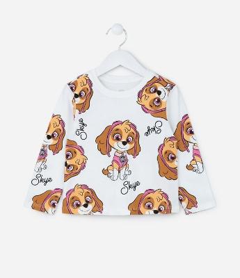 Camiseta Infantil com Estampa Patrulha Canina - Tam 2 a 6 Anos