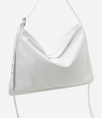 Bolsa Hobo Grande em PU com Tiras Laterais