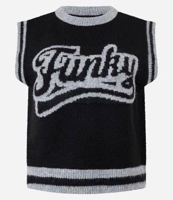 Colete em Tricô com Estampa Funky