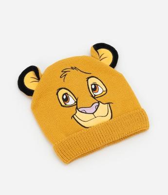 Touca Infantil em Tricô com Bordado Simba - Tam Único