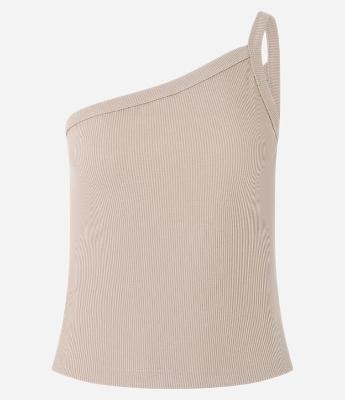 Blusa em Ribana com Ombro Só e Leve Textura