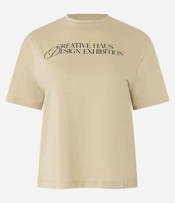 Camiseta Boxy em Algodão com Estampa Design Exhibition
