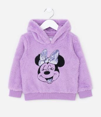 Casaco Infantil em Fleece com Bordado da Minnie - Tam 2 a 8 Anos