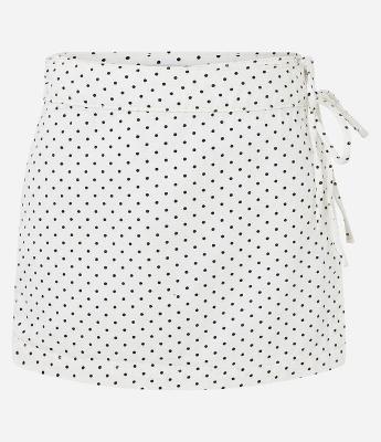 Short Saia em Sarja Poá com Amarração Lateral