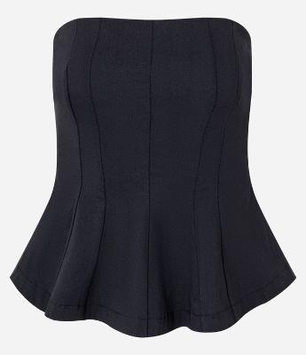 Blusa Peplum em Bengaline sem Alças