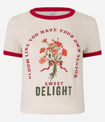 Blusa Cropped em Algodão com Estampa Sweet Delight