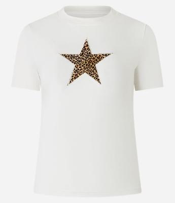 Blusa New T-shirt em Algodão com Estampa de Estrela Animal Print