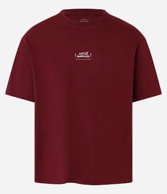 Camiseta T-shirt Boxy em Algodão Agroecológico com Estampa Lettering