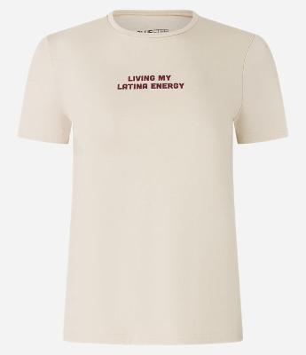 Blusa Baby Look em Algodão com Estampa Living my Latina Energy