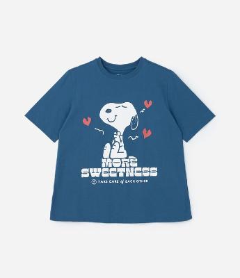 Camiseta em Algodão com Estampa do Snoopy Curve & Plus Size