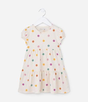 Vestido Marias Infantil com Estampa Poá - Tam 1 a 6 Anos