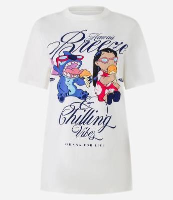 Camiseta T-shirt em Algodão com Estampa Stitch Hawaii Breeze