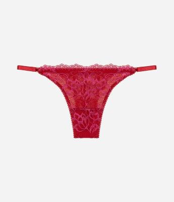 Calcinha String Fio Duplo em Renda Bicolor