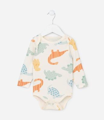 Body Infantil com Estampa Dinossauros - Tam 0 a 18 meses