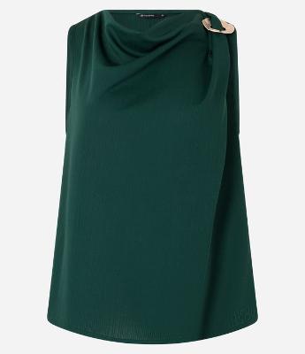 Blusa Texturizada com Gola Degagê e Fivela na Alça