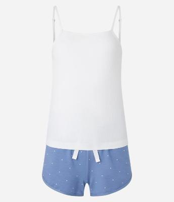 Pijama Short Doll Alcinha em Viscose com Short Poá