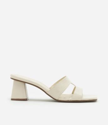 Sandália Mule em Croco com Tira H