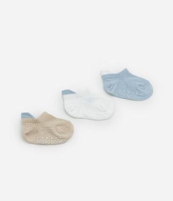 Kit 03 Meias Infantis com Carinha de Bichinho - Tam 0 a 12 meses