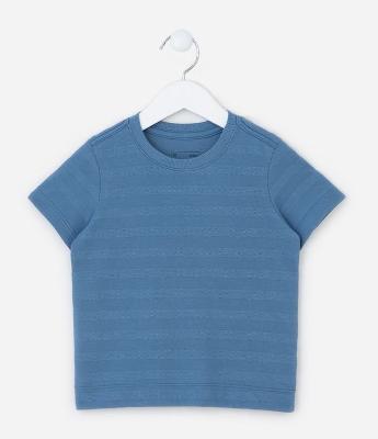Camiseta Infantil Texturizada em Algodão - Tam 1 a 5 anos