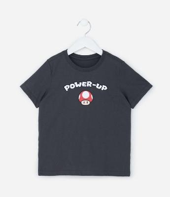 Camiseta Infantil com Estampa Frente e Verso Mario - Tam 3 a 10 Anos