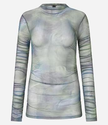 Blusa em Tule com Franzidos Laterais