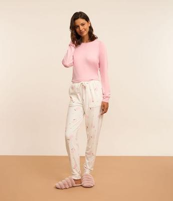 Pijama Longo em Plush com Estampa Gatinhos Lovely