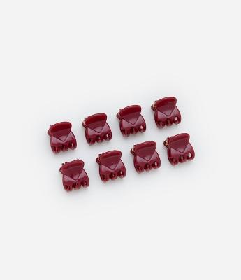 Kit 08 Mini Piranhas de Cabelo em Plástico