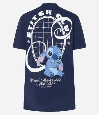 Camiseta em Algodão com Estampa Frente e Costas do Stitch