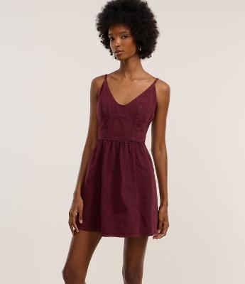 Vestido Curto em Jeans com Algodão Agroecológico e Alças Reguláveis