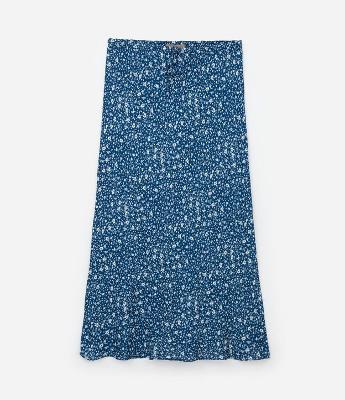 Saia Midi com Amarração no Cós Floral Curve & Plus Size