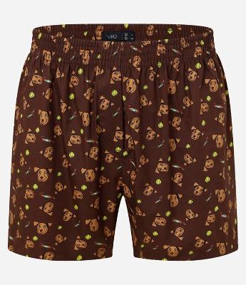 Cueca Samba Canção em Tricoline Estampado Cachorro Caramelo Divertido