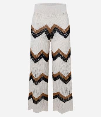 Saída de Praia Calça com Efeito Crochê Zig Zag