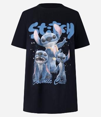 Camiseta T-shirt em Algodão com Estampa Stitch Cosmic Cute