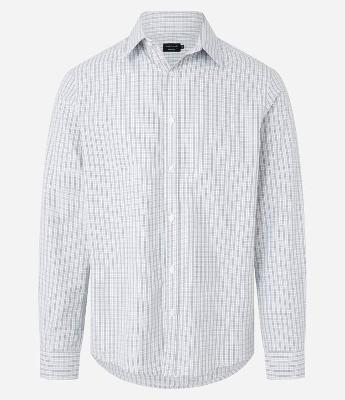 Camisa Regular em Tricoline com Estampa Xadrez
