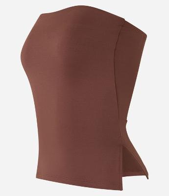 Blusa em Microfibra Tomara que Caia com Fenda Lateral
