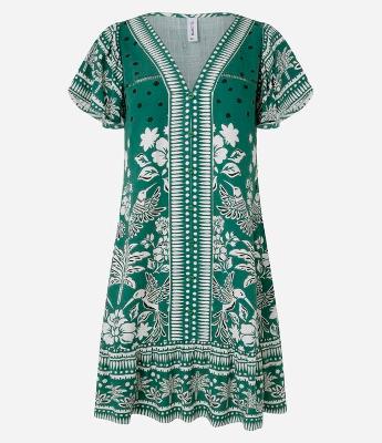 Vestido Curto em Viscose com Estampa Floral