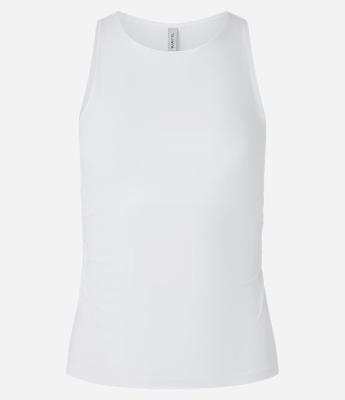 Blusa Regata Ajustada em Microfibra com Franzidos Laterais