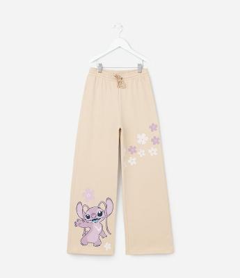 Calça Wide Leg com Estampa da Angel - Tam 5 a 14 Anos