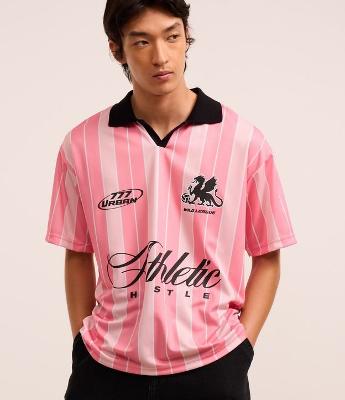 Camisa Polo Boxy Sportcore Estampa Lettering Athletic