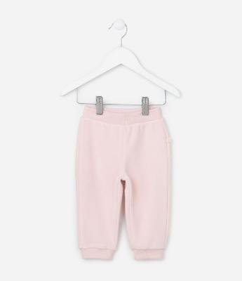 Calça Infantil em Fleece Básica - Tam 0 a 18 meses