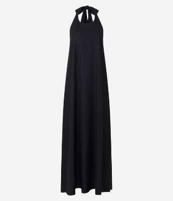 Vestido Longo com Linho e Costas Abertas
