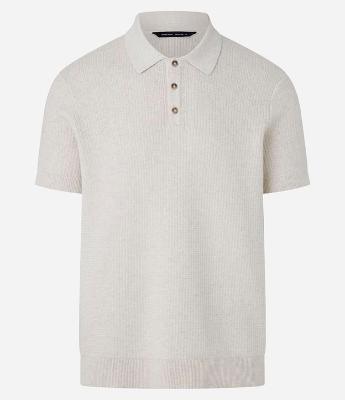 Camisa Polo Regular em Tricô com Botões Contrastantes
