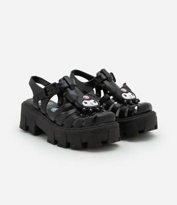 Sandália Infantil Tratorada com Patch da Kuromi - Tam 27 a 34