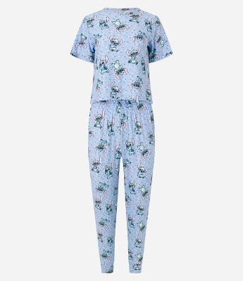Pijama Longo com Toque Suave e Estampa do Stitch