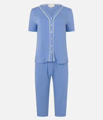 Pijama Americano Capri em Viscose com Friso
