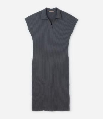 Vestido Curto em Ribana com Gola Polo Curve & Plus Size