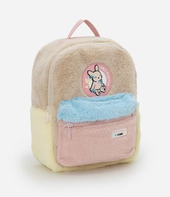 Mochila Infantil com Pelinhos e Tons Pastéis - Tam U