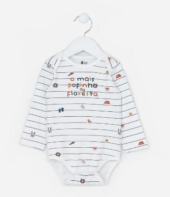 Body Infantil com Estampa Lettering O Mais Fofinho - Tam RN a 18 meses