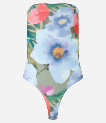 Body em Microfibra Tomara que Caia com Estampa Floral